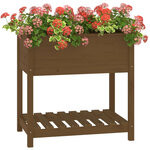 vidaXL Jardinière avec étagère Marron miel 82 5x54x81 cm Bois de pin