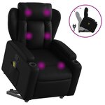 vidaXL Fauteuil inclinable de massage Noir Similicuir