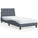 vidaXL Cadre de lit avec LED sans matelas gris foncé 90x190 cm velours