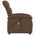 vidaXL Fauteuil inclinable de massage électrique Marron Tissu