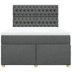 vidaXL Sommier à lattes de lit avec matelas Gris foncé 160x200cm Tissu