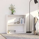 Vidaxl bibliothèque à 2 niveaux blanc 80x30x76 5 cm aggloméré