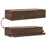 vidaXL Lit de jour avec tiroirs sans matelas chêne marron 100x200 cm