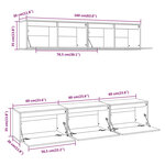 vidaXL Meubles TV 5 Pièces Blanc Bois massif de pin