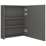 vidaXL Armoire de salle de bain à miroir LED anthracite 50x14x60 cm