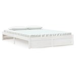 vidaXL Cadre de lit Blanc Bois massif 150x200 cm Très grand