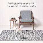 Tapis extérieur terrasse réversible - Tapis de jardin imperméable et résistant UV - Zoe - Gris - 75x200 cm - HOMESCAPES