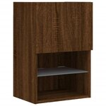 vidaXL Meuble TV avec lumières LED chêne marron 40 5x30x60 cm
