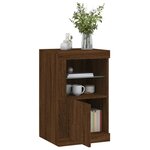 vidaXL Armoire latérale avec lumières LED chêne marron bois ingénierie
