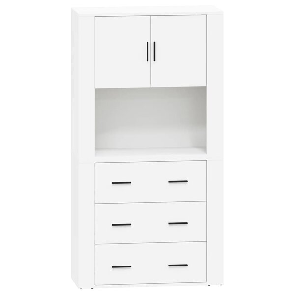 vidaXL Buffet haut Blanc Bois d'ingénierie