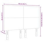 Tête de lit vidaXL Design simple Gris clair 140 cm en tissu velours