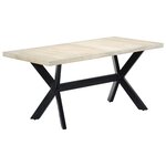 vidaXL Table à manger Blanc 160x80x75 cm Bois de manguier massif