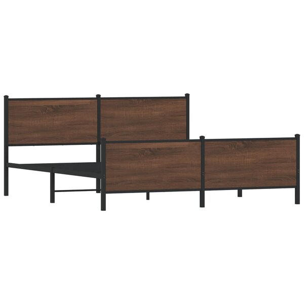 vidaXL Cadre de lit en métal sans matelas chêne marron 180x200 cm