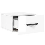 vidaXL Tables de chevet murales 2 Pièces blanc brillant 35x35x20 cm