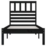 vidaXL Cadre de lit noir 75x190 cm petit simple bois massif de pin