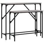 vidaXL Tables console 2 Pièces sonoma gris bois d'ingénierie