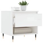 vidaXL Table basse blanc brillant 50x46x50 cm bois d’ingénierie