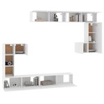 vidaXL Meuble TV mural Blanc Bois d'ingénierie