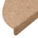 vidaXL Tapis d'escalier auto-adhésifs 10 Pièces beige 65x22 5x3 5 cm