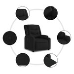 vidaXL Fauteuil inclinable Noir Tissu