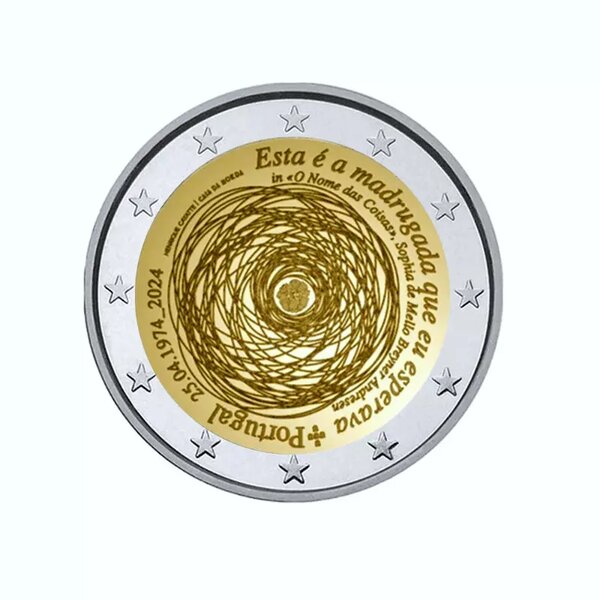 2 euros commémoratif Portugal 2024 - Révolution des œillets.