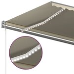 vidaXL Auvent manuel rétractable avec LED 500x300 cm Crème