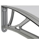vidaXL Auvent de porte Gris et transparent 100x80 cm Polycarbonate
