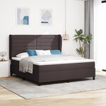 Lit Box Spring vidaXL avec Matelas Marron Foncé 180x200 cm Tissu