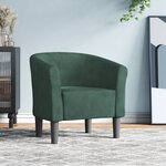 vidaXL Fauteuil cabriolet vert foncé velours