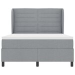 Lit à ressort vidaXL avec matelas Gris clair 160x200 cm Tissu