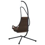 vidaXL Chaise Suspendue avec Support et Coussin Café Acier