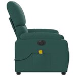 vidaXL Fauteuil de massage inclinable électrique Vert foncé Tissu