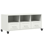 vidaXL Meuble TV blanc 100 5x39x43 5 cm acier laminé à froid