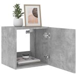 vidaXL Meuble TV mural avec lumières LED gris béton 40 5x35x40 cm
