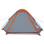 vidaXL Tente de camping à dôme 2 personnes gris et orange imperméable
