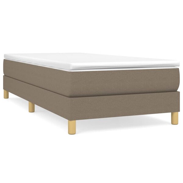 vidaXL Sommier à lattes de lit avec matelas Taupe 90x200 cm Tissu
