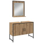 vidaXL Ensemble de meubles de salle de bain 3 pièces en chêne artisanal en bois d'ingénierie