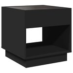 vidaXL Table de chevet avec LED infini noir 50x50x50 cm