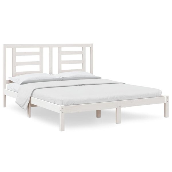 vidaXL Cadre de lit sans matelas blanc 160x200 cm bois de pin massif