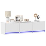 vidaXL Meuble TV avec LED blanc 165x34x40 cm bois d'ingénierie