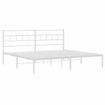 vidaXL Cadre de lit métal sans matelas et tête de lit blanc 180x200 cm
