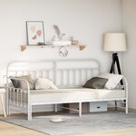 Cadre de lit vidaXL blanc avec lit gigogne 90x190 cm en acier