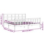 vidaXL Cadre de lit sans matelas noir 200x200 cm bois massif de pin