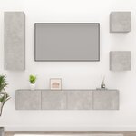vidaXL Ensemble de meubles TV 5 Pièces Gris béton Bois d'ingénierie