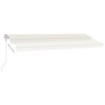 vidaXL Auvent automatique avec capteur de vent et LED 500x350 cm Crème
