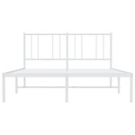 vidaXL Cadre de lit métal avec tête de lit blanc 120x190 cm