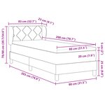 Lit Box Spring vidaXL avec matelas rose 80x200 cm en velours