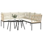 vidaXL Ensemble de canapés de jardin et coussins noir acier textilène