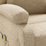 vidaXL Fauteuil de massage Crème Tissu