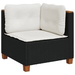 vidaXL Salon de jardin 10 Pièces avec coussins noir résine tressée